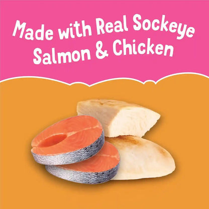 Purina Friskies Grain Free Lickable Cat Food Toppers Lil’ Soups with Sockeye Salmon in Chicken Broth - (Pack of 8) 1.2 Oz. Cups5