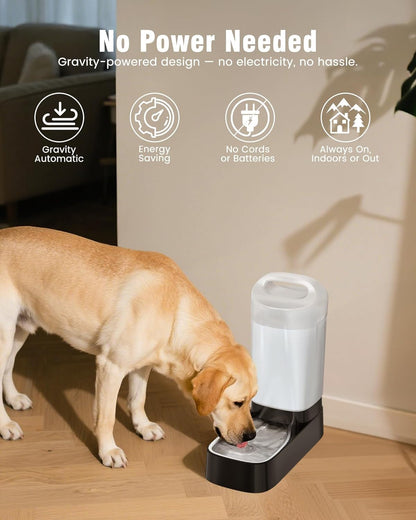 Automatic Dog Water Bowl Dispenser - 2.4 Gallon Stainless Steel Gravity Pet Water Feeder with Ergonomic Handle Design anti Splash Drinking Bowl without Filter Easy to Clean Multi Pet Use5