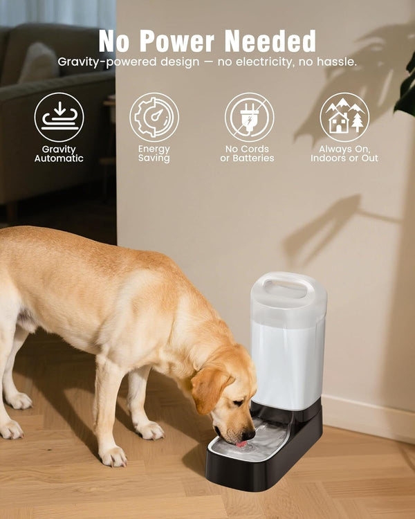 Automatic Dog Water Bowl Dispenser - 2.4 Gallon Stainless Steel Gravity Pet Water Feeder with Ergonomic Handle Design anti Splash Drinking Bowl without Filter Easy to Clean Multi Pet Use5