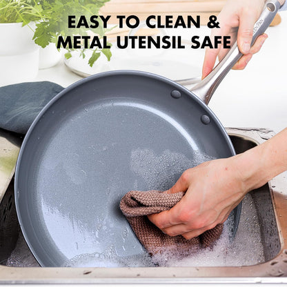 Lima 5.2QT Nonstick Stock Pot with Glass Lid, Nontoxic Pfas-Free Ceramic Casserole, Hard Anodized Cookware, Oven & Broiler Safe, Stainless Steel Handles, Gray7