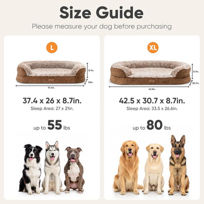 FUKUMARU Large Thickened Dog Couch Bed, Orthopedic, Waterproof & Washable | Heavy Duty Dog Sofa with 4" Extra-Thick Egg-Crate Foam, Relieves Joint Pressure, Fully Removable, Fits Medium to Large Dogs7