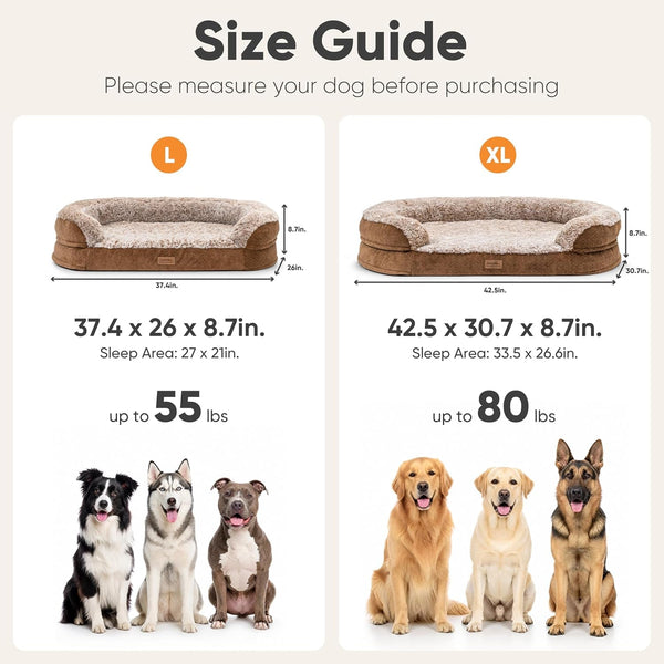FUKUMARU Large Thickened Dog Couch Bed, Orthopedic, Waterproof & Washable | Heavy Duty Dog Sofa with 4" Extra-Thick Egg-Crate Foam, Relieves Joint Pressure, Fully Removable, Fits Medium to Large Dogs7
