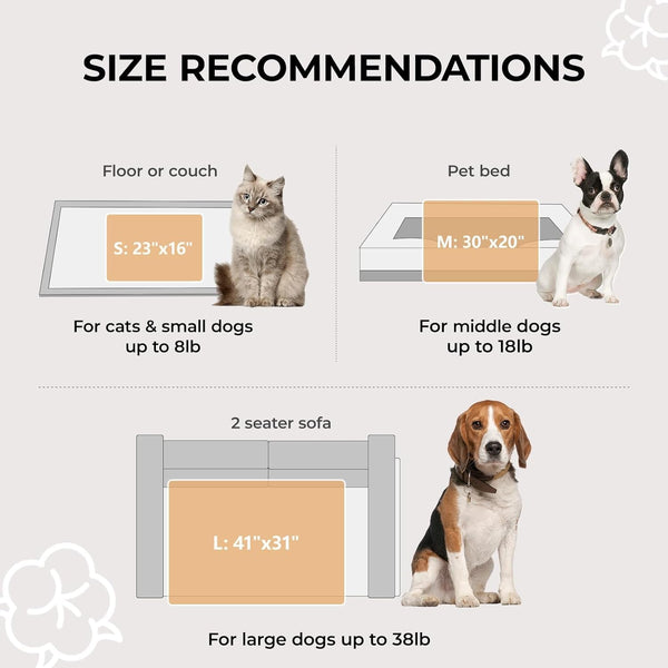 1 Pack 3 Calming Blankets Fluffy Premium Fleece Pet Blanket Soft Sherpa Throw for Dog Puppy Cat Beige Small (23" X16'')3
