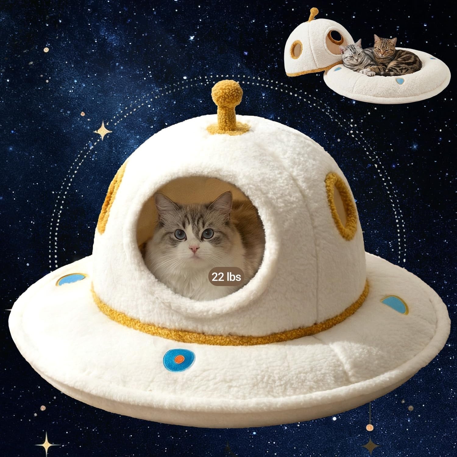 cat-house-for-indoor-cats-2-in-1-ufo-large-cat-bed-cave-soft-sherpa-fabric-calming-cozy-hideaway-removable-washable-cushion-spacious-for-multi-cat-families-up-to-25-lbs