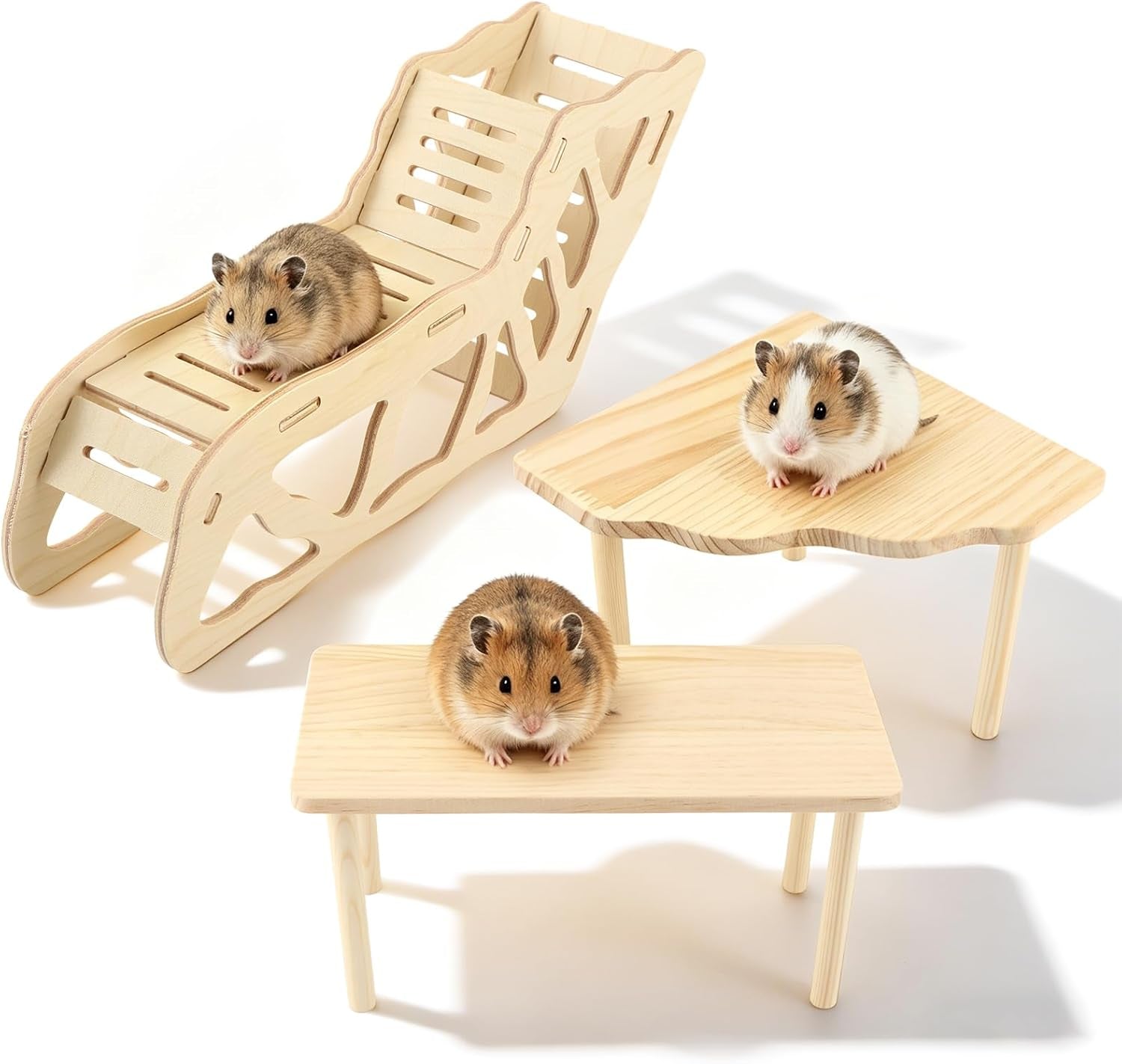 3-pack-wooden-hamster-play-platform-3-in-1-natural-small-pet-playground-with-tunnel-ladder-hidden-rest-area-wooden-support-column-cage-accessories-for-hamsters-squirrels-tiny-pets