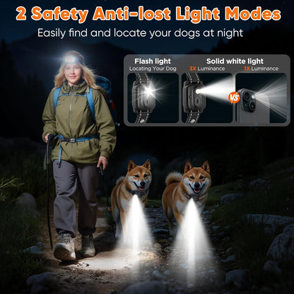 Dog Shock Collar 2 Dogs, 3300Ft Dog Training Collar with Remote, Real-Time Dual-Channel Remote with 3 Training Modes, Beep, Vibration, Safety Shock, Light, Fits 8-120 Lbs All Breeds Sizes - Orange5