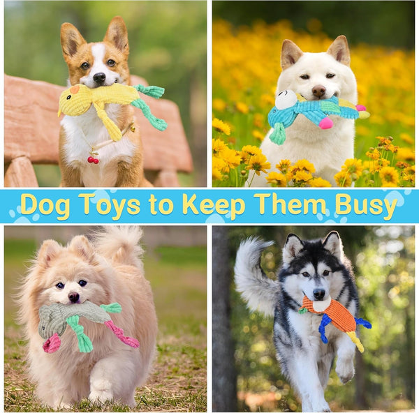 LECHONG 5Pcs Squeaky Dog Toys, Large Crinkle Dog Toys for Large Medium and Small Dogs, Puppy Toys to Keep Them Busy Great Value Dog Toy Bundle6