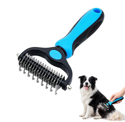 Dog Grooming Tool, Professional Deshedding Tool Dogs & Cats - Gentle, Efficient & Fur, Pet Grooming Brush, Dog & Cat Grooming Tool，Blue：Large1