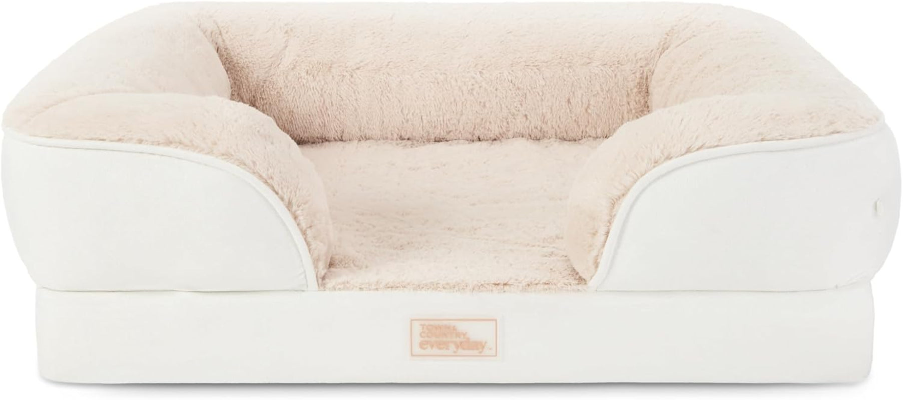 town-country-everyday-cuddletown-comfy-solid-bolster-sofa-pet-bed-supportive-calming-egg-crate-foam-non-slip-bottom-machine-washable-cover-grey-medium-28x23x8