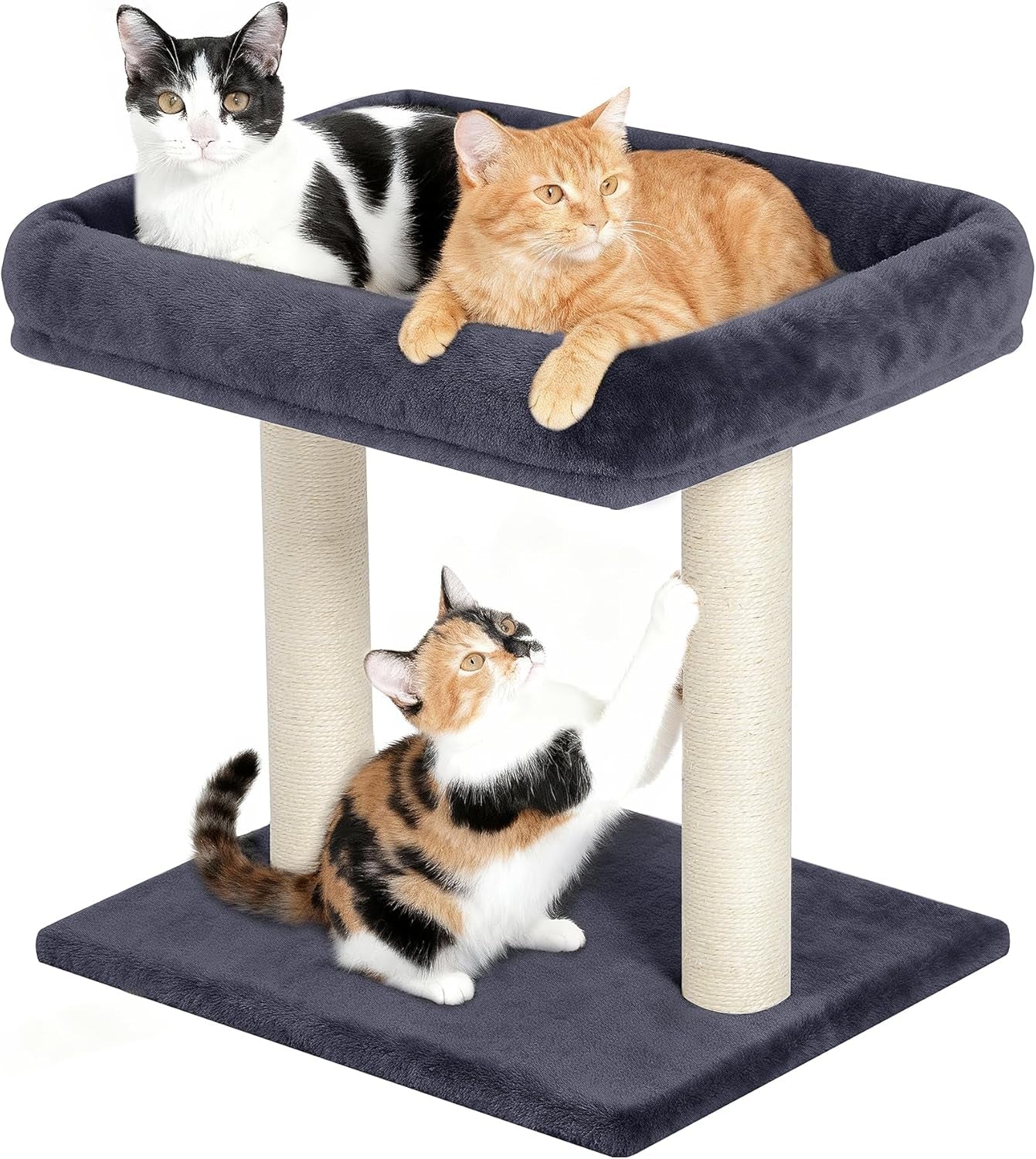 19-small-cat-tree-with-scratching-post-for-indoor-cats-with-perch-dark-gray-removable-19-15-8-perch-bed-dual-natural-sisal-scratcher-small-cat-tower-space-saving