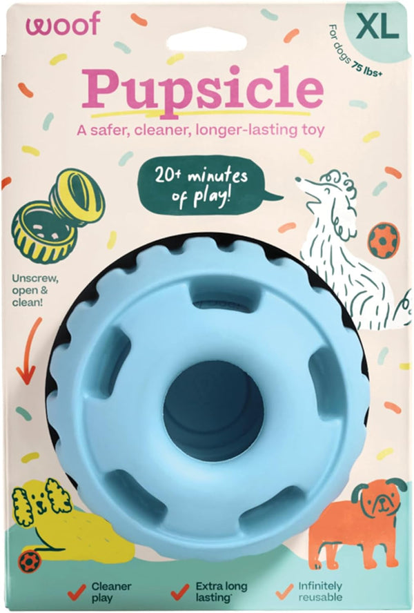 WOOF Pupsicle Interactive Dog Ball Toy for Dogs 25-75 Lbs - Green | Long-Lasting Enrichment Toy for Medium/Large Dogs, Easy-Fill Design, Low-Mess Play, Made of Natural Rubber, Easy to Clean13