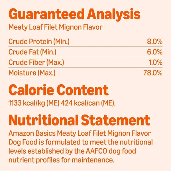 Amazon Basics Wet Dog Food Meaty Loaf Variety Pack, Filet Mignon Flavor and Chicken & Rice Dinner, Made with Real Chicken and Beef, 13.2 Oz Can, (6 Cans of Each Flavor, 12 Cans in Total)7
