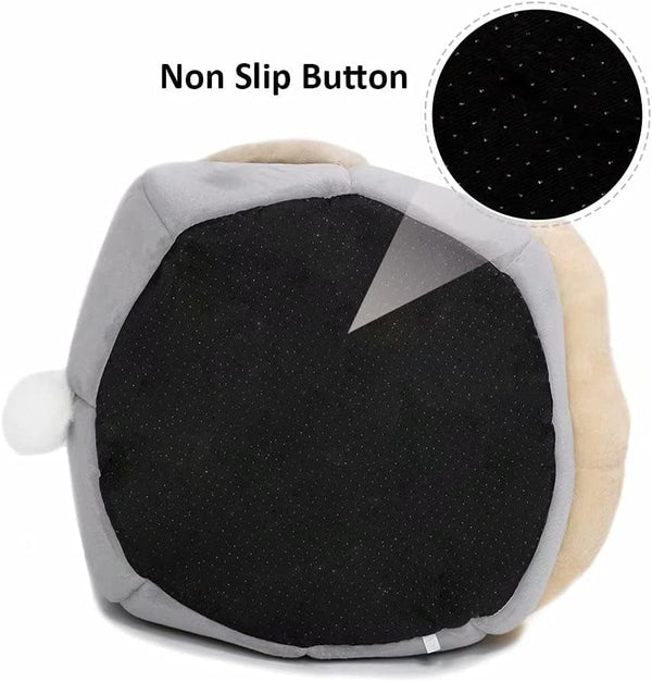 Cat Beds for Indoor Cats-Rabbit-Shaped Cat Cave Bed with Hanging Toy,Grey M | Super Soft Calming Cat Tent House for Kitten&Puppy,Warm Plush&Machine Washable&Removable Cushioned Pad,Cute Cat Hideaway7