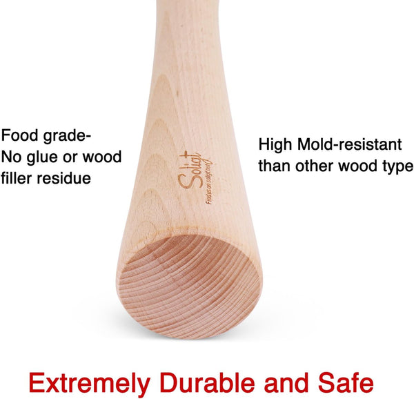 12" Sauerkraut Pounder for Mason Jars Vegetable Fermentation | One Piece of Solid Wood3