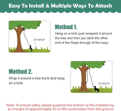 HOPET Dog Outdoor Bungee Hanging Toy, Tether Tug of War Toys for Medium to Large Dog to Exercise, Durable Interactive Tug Toy, Dog Rope Toys6
