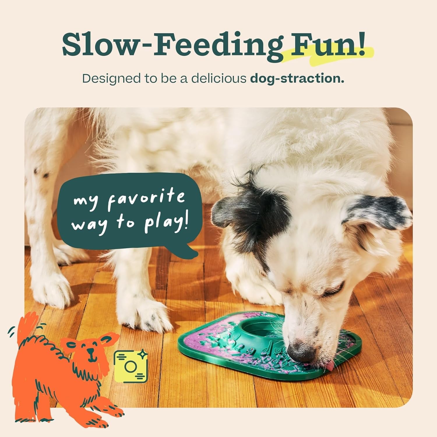 woof-lickmat-slow-feeder-mat-for-dogs-green-built-in-mixing-bowl-bpa-free-silicone-non-slip-suction-cups-dishwasher-safe-easy-to-clean