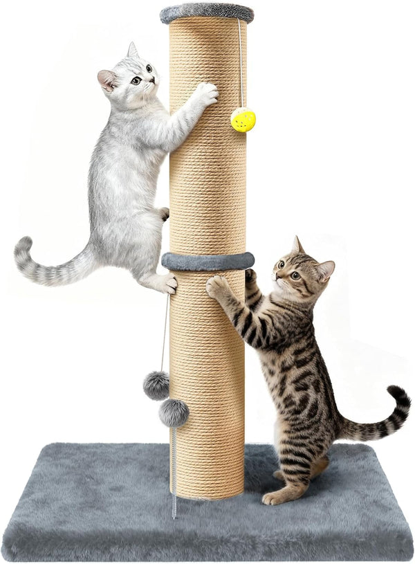 Tall Cat Scratching Post 36 Inch Large Cat Scratch Post for Indoor Cats with Durable Natural Sisal Rope Scratcher Post Tree Kitten Interactive Toy-Gray10