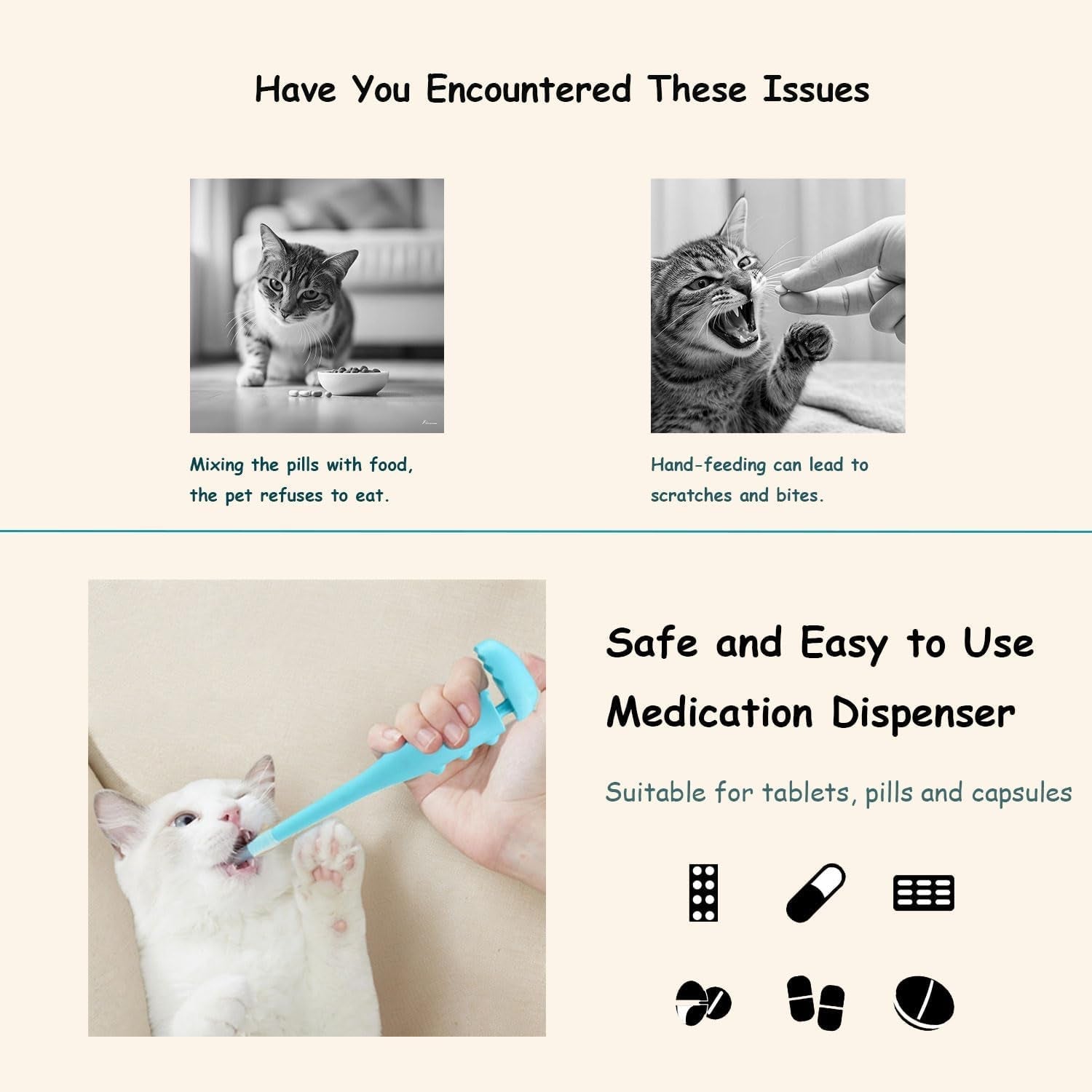 dinosaur-pet-pill-shooter-for-cats-and-dogs-soft-silicone-tip-medicine-dispenser-for-pills-capsules-reusable-animal-pill-gun-pet-pill-dispenser-2-silicone-tips-for-cats-puppies-and-small-animals-medicine-pill-pusher