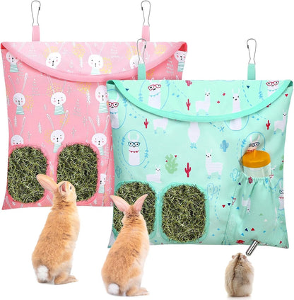 UPINS 2Pack Guinea Pig Hay Feeder Bag,Bunny Rabbit Cage Bag Hanging Holder | Guinea Pig Cage Feeder,For Bunny Rabbits,Chinchillas,Hamsters,Small Pets,And Animals9