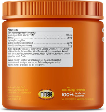 Zesty Paws Scoot Away Soft Chews - Healthy Bowel Function with Bromelain, Vita Fiber for Dogs, & Dandelion Root for Dog Digestive Support and Gut Health - 90 Soft Chews9