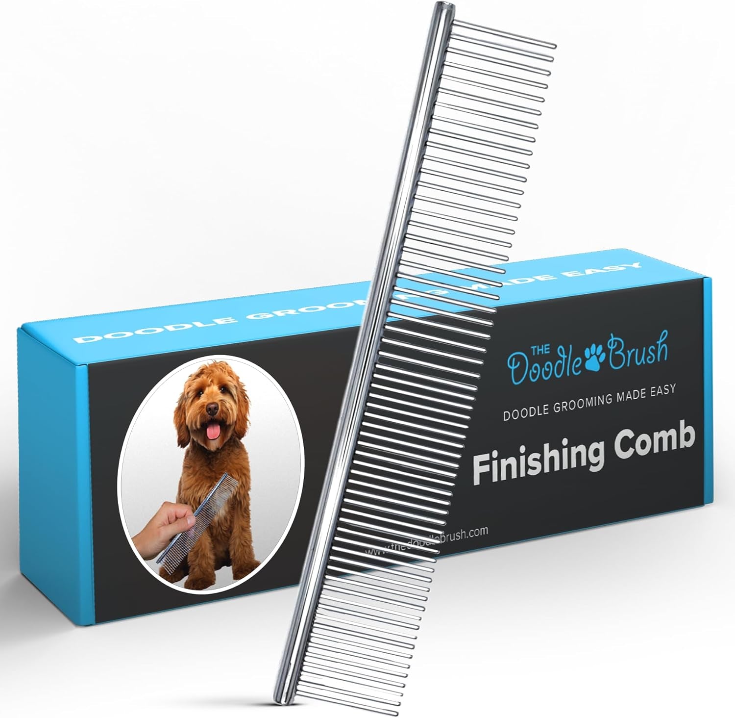 the-doodle-brush-metal-dog-combs-for-grooming-matting-finishing-comb-large-stainless-steel-dog-grooming-comb-removes-knots-tangles-mats-poodles-labradoodle-cockapoo-pet-combs-gentle-care