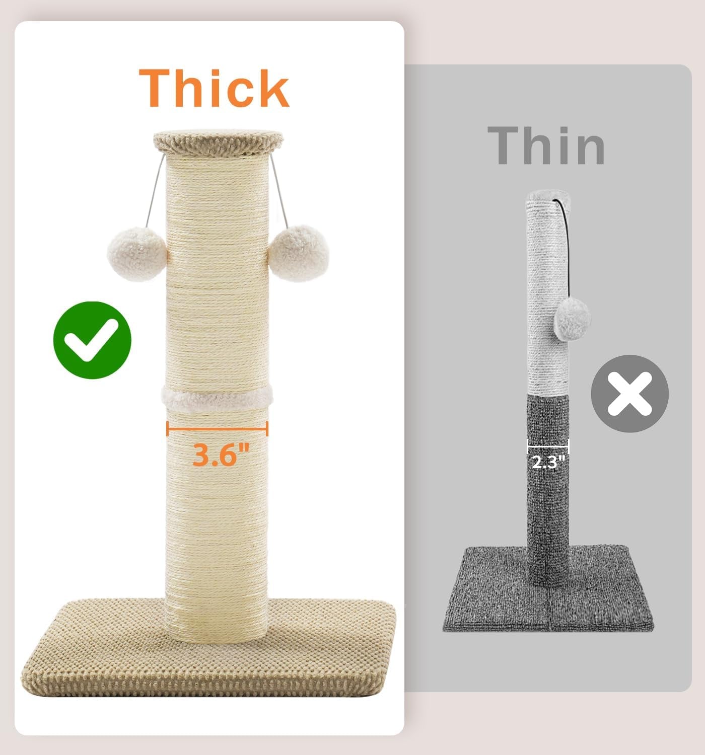made4pets-tall-cat-scratching-post-23-6-natural-sisal-cat-scratcher-with-hanging-balls-heavy-duty-and-thicker-scratching-post-for-indoor-cats-adults-sturdy-base-cat-scratch-post-beige