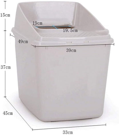 Dog Potty Training Toilet ﻿ Cat Litter Basin Fully Enclosed Large Space Top-In Semi-Enclosed Toilet Pet Supplies for Cats within 20 Kg(Brown)2