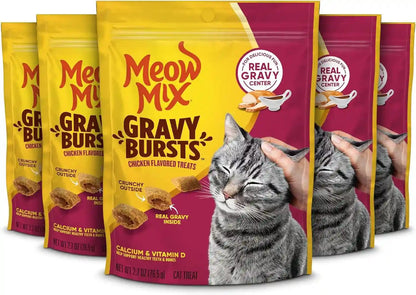 Meow Mix Gravy Bursts Dry Cat Food, 3 Lb Bag | Crunchy Cat Kibble, Gravy Filled Pieces, 100% Complete & Balanced Nutrition for Adult Cats, High Quality Protein17