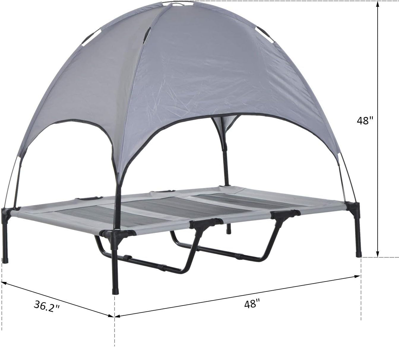 pawhut-elevated-portable-dog-cot-cooling-pet-bed-with-uv-protection-canopy-shade-48-inch-large-pet-bed-outdoor-dog-cot-uv-protection-shade-camping