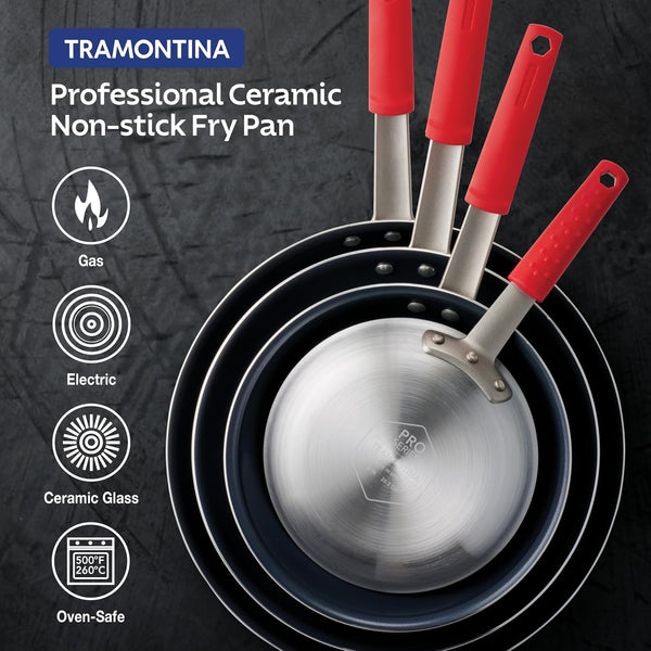 Professional 10-Inch Ceramic Non Stick Frying Pan | Heavy-Gauge Aluminum Skillet with Ceramic Nonstick Coating, Dishwasher and Oven Safe, Black, Made in Brazil9