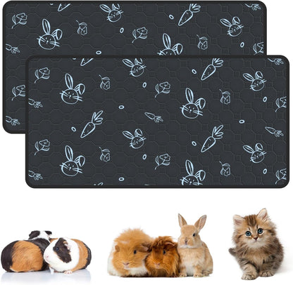 2-Pack Guinea Pig Cage Liner, 24" X 47" Reusable Guinea Pig Bedding Washable Absorbent Pee Pads for Dogs Rabbit Chinchilla Hamster, Leakproof & anti Slip15