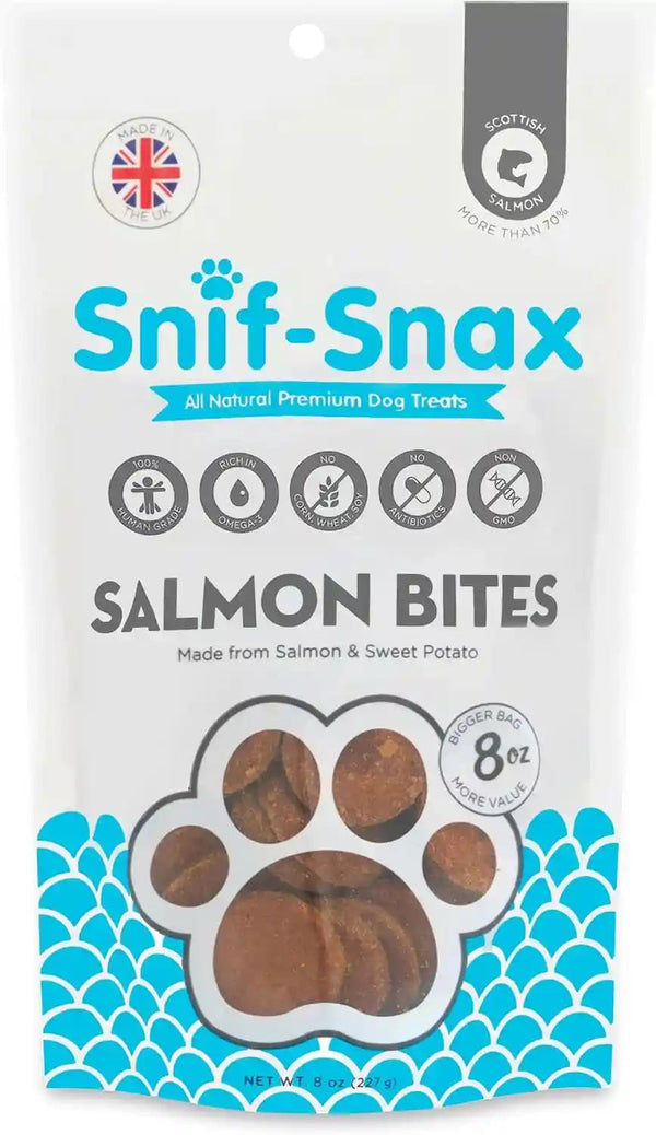 Snif-Snax Salmon Bites Dog Treats 3 Pack, All Natural Human-Grade Training Treats for Dogs, Healthy Grain-Free Puppy & Adult Rewards, Protein Rich Soft Salmon Snacks12