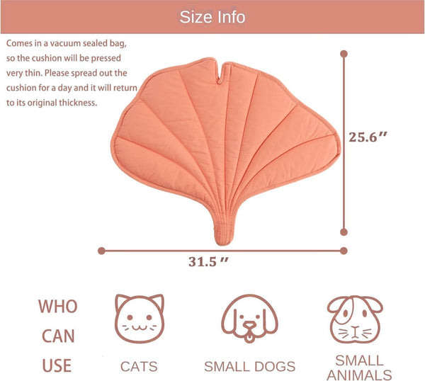 Letalong 31 X 25 Inch Leaf Shaped Cotton Cat Bed Pad, Warming Cat Mat, Pet Warming Pad for Cats, Warmer Mat for Feral and Indoor Cats, 2025 Enlarged and Thickened Leaf Beds2