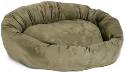 Majestic Pet 32 Inch Suede Calming Dog Bed Washable – Cozy Soft round Dog Bed with Spine Support for Dogs to Rest Their Head - Fluffy Donut Dog Bed 32X23X7 (Inch) - round Pet Bed Medium – Sage8