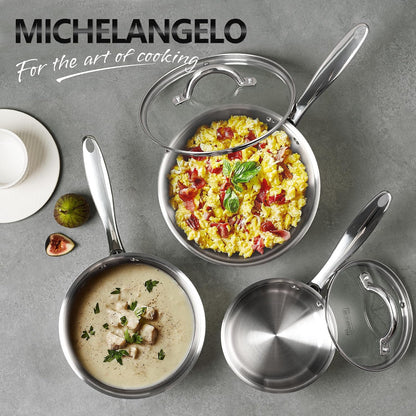 3 Quart Saucepan with Lid, 18/10 Stainless Steel Sauce Pan with Tri-Ply Bottom, 3QT Sauce Pot, Induction Compatible5