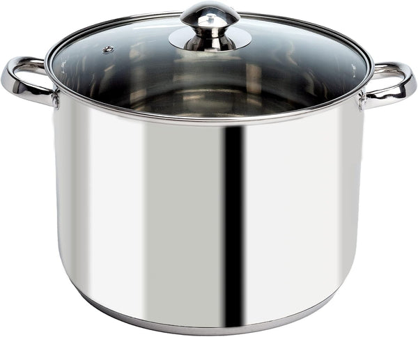Stainless Steel Stock Pot, Encapsulated Induction Ready Cooking Pot with Glass Lid, Oven Safe, Dishwasher Safe Soup Pot, 8-Quart1