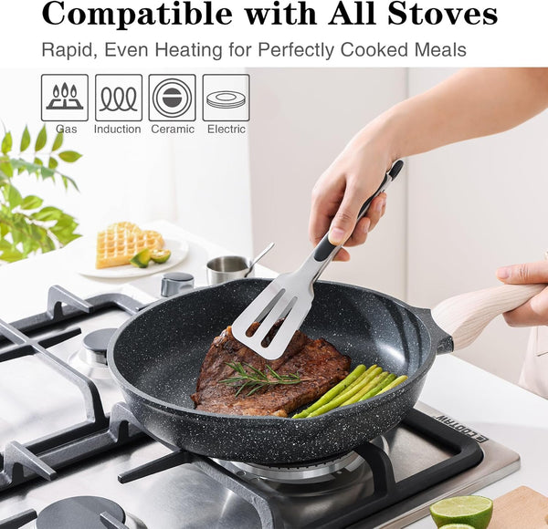 Nonstick Frying Pan, 12.5 Inch Large Skillet, Granite Cooking Pan, Healthy and Non Toxic, Induction Compatible, PFOA Free7