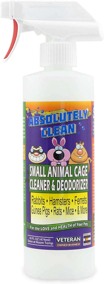 Amazing Small Animal Cage Cleaner, Just Spray/Wipe, Easily Removes Messes & Odors - Hamster Cages, Mice, Rat Cage, Guinea Pig Cage, Rabbit Cage, Ferret Cage, Dog Cage - USA Made1