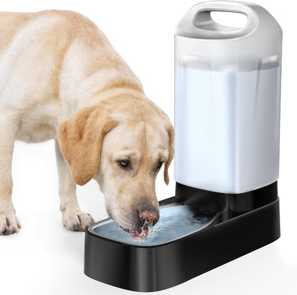 Automatic Dog Water Bowl Dispenser - 2.4 Gallon Stainless Steel Gravity Pet Water Feeder with Ergonomic Handle Design anti Splash Drinking Bowl without Filter Easy to Clean Multi Pet Use1