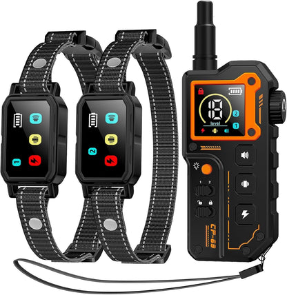 AI Dog Shock Collar 2 Dogs (10-120Lbs) - 3300FT Dog Training Collar with Remote, IPX7 Waterproof Collar with Beep, Vibration, Safe Shock for Large Medium Small Dogs, Keypad Lock and Flashing Light1