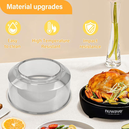 Upgraded Power Dome Compatible with Nuwave Ovens | Premium Plastic Lid for Nuwave Pro plus and Elite Ovens, Clear3