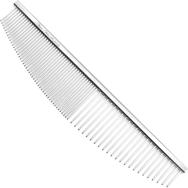 Chris Christensen 000 7.5 In. Greyhound Style Fine/Coarse Colored Butter Comb, Groom like a Professional, Rounded Corners Prevent Friction and Breakage, Solid Brass with Steel Teeth, Chrome Finish14