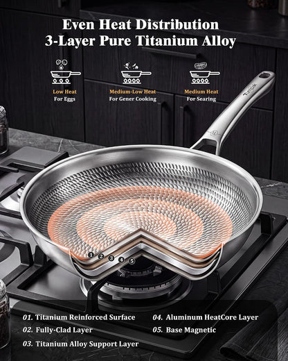 Titanium Pans for Cooking, 8/10/12 Inch Plateful Titanium Pan with Lid, Non-Stick Frying Pans, Pfas/Pfoa/Ptfe-Free, Dishwasher & Oven Safe, Compatible with Gas & Induction Cooktops4
