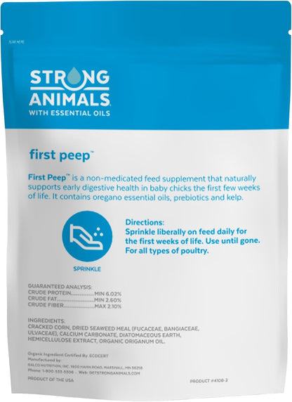 First Peep Chick Feed Supplement with Oregano Oil 2 Lb | Non-Medicated, Organic Oregano Oil, Kelp & Prebiotics, Helps Chicks Start Eating Sooner, Supports Early Digestive Health2