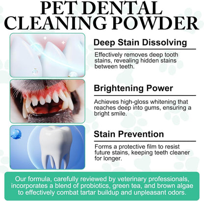 ARMOYA Dog Dental Powder - Teeth Cleaning Powder for Dogs - Dog Dental Care - Plaque & Bad Breath off P-Owder D-Og - D-Ental Care Supplies for Small - Medium - Large Do-Gs7