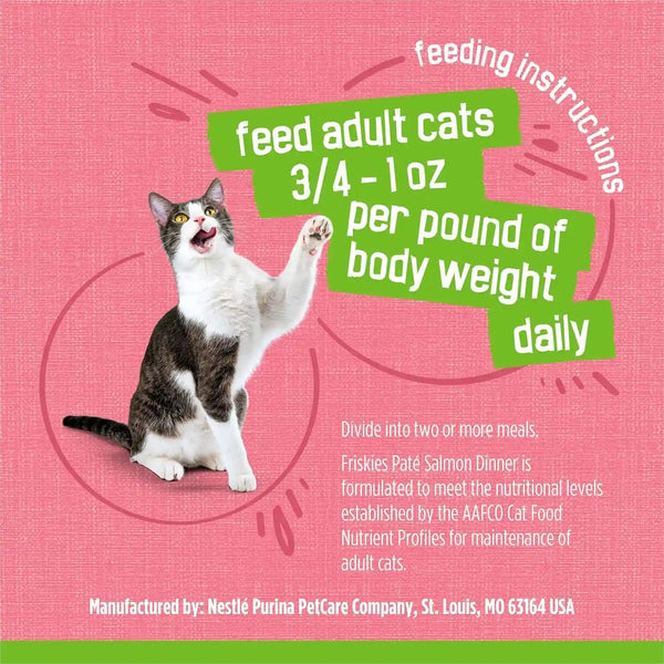 Purina Friskies Wet Cat Food Pate, Pate Salmon Dinner - (Pack of 24) 5.5 Oz. Cans8