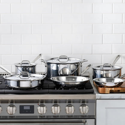 All-Clad D3® Stainless Steel 10 Piece Cookware Set- Made in USA- Includes Frying Pans, Saucepan, Sautépan, Stockpot - Professional Grade -Oven Safe & Induction Compatible2