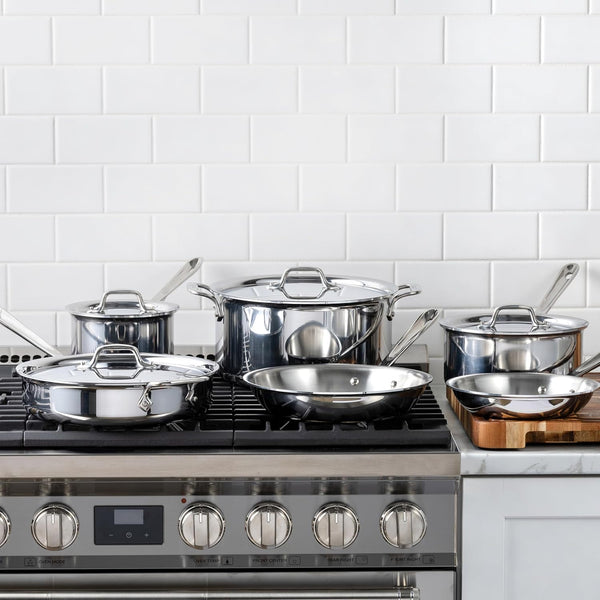 All-Clad D3® Stainless Steel 10 Piece Cookware Set- Made in USA- Includes Frying Pans, Saucepan, Sautépan, Stockpot - Professional Grade -Oven Safe & Induction Compatible2