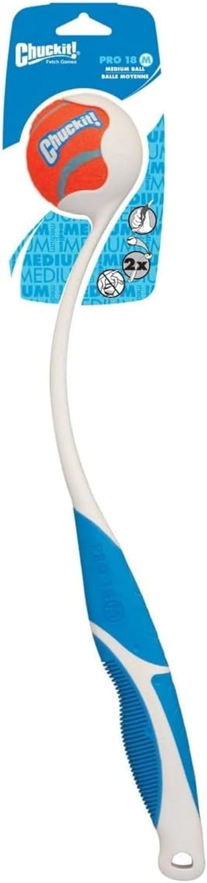 Chuckit! Dog Ball Launcher 12M Sport with 12" Handle Length for Medium 2.5" Dog Balls for Dogs 20-60 Lb, Plastic Pet Fetch Ball Thrower, Perfect for Kids, Made in USA, Blue12