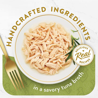 Purina Fancy Feast Appetizers Grain Free Wet Cat Food Complement White Meat Chicken Appetizer in a Savory Tuna Broth Cat Food Topper - (Pack of 10) 1.1 Oz. Trays2
